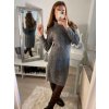 Šaty pletené s rolákem dlouhý rukáv dámské (S/M/L ONE SIZE) ITALSKá MóDA IM4221085/DU (Velikost S/M/L, Barva béžová)