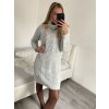 Šaty pletené s rolákem dlouhý rukáv dámské (S/M/L ONE SIZE) ITALSKá MóDA IM4221085/DU (Velikost S/M/L, Barva béžová)