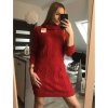 Šaty pletené s rolákem dlouhý rukáv dámské (S/M/L ONE SIZE) ITALSKá MóDA IM4221085/DU (Velikost S/M/L, Barva béžová)