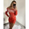 Šaty vánoční sametové dlouhý rukáv dámské (S/M ONE SIZE) ITALSKÁ MÓDA IMWE223976/DR