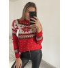 Svetr vánoční dlouhý rukáv dámský (S/M ONE SIZE) ITALSKÁ MÓDA IMM22VN22985/DR (Velikost S/M/L, Barva červená)