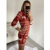 Šaty sametové Vánoční dlouhý rukáv dámské (S/M ONE SIZE) ITALSKá MóDA IM4221288/DR (Velikost S/M/L, Barva červená)