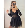 Body krajkové dlouhý rukáv dámské (S/M ONE SIZE) ITALSKÁ MÓDA IMWE224055/DU (Velikost S/M/L, Barva Černá)