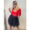 Body krajkové dlouhý rukáv dámské (S/M ONE SIZE) ITALSKÁ MÓDA IMWE224055/DU (Velikost S/M/L, Barva Černá)