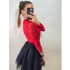 Body krajkové dlouhý rukáv dámské (S/M ONE SIZE) ITALSKÁ MÓDA IMWE224055/DU (Velikost S/M/L, Barva Černá)
