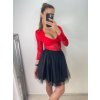 Body krajkové dlouhý rukáv dámské (S/M ONE SIZE) ITALSKÁ MÓDA IMWE224055/DU (Velikost S/M/L, Barva Černá)