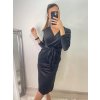 Šaty elegantní sametové dlouhý rukáv dámské (S/M ONE SIZE) ITALSKÁ MÓDA IMWDD224028/DU (Velikost S/M/L, Barva Černá)