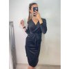 Šaty elegantní sametové dlouhý rukáv dámské (S/M ONE SIZE) ITALSKÁ MÓDA IMWDD224028/DU (Velikost S/M/L, Barva Černá)
