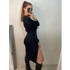 Šaty elegantní úpletové dlouhý rukáv dámské (S/M ONE SIZE) ITALSKÁ MÓDA IMWGS223890/DU (Velikost S/M/L, Barva béžová)