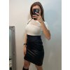 Tričko teplé s rolákem úpletové krátký rukáv dámské (S/M ONE SIZE) ITALSKÁ MÓDA IMM22FD5805/DR (Velikost S/M/L, Barva bílá)