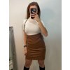 Tričko teplé s rolákem úpletové krátký rukáv dámské (S/M ONE SIZE) ITALSKÁ MÓDA IMM22FD5805/DR (Velikost S/M/L, Barva bílá)
