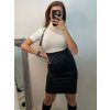 Tričko teplé s rolákem úpletové krátký rukáv dámské (S/M ONE SIZE) ITALSKÁ MÓDA IMM22FD5805/DR (Velikost S/M/L, Barva bílá)