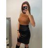 Tričko teplé s rolákem úpletové krátký rukáv dámské (S/M ONE SIZE) ITALSKÁ MÓDA IMM22FD5805/DR (Velikost S/M/L, Barva bílá)