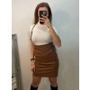 Tričko teplé s rolákem úpletové krátký rukáv dámské (S/M ONE SIZE) ITALSKÁ MÓDA IMM22FD5805/DR (Velikost S/M/L, Barva bílá)