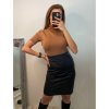 Tričko teplé s rolákem úpletové krátký rukáv dámské (S/M ONE SIZE) ITALSKÁ MÓDA IMM22FD5805/DR (Velikost S/M/L, Barva bílá)