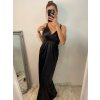 Šaty dlouhé elegantní plesové na ramínka dámské (S/M ONE SIZE) ITALSKÁ MÓDA IMWE226472/DU (Velikost S/M/L, Barva Černá)