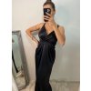 Šaty dlouhé elegantní plesové na ramínka dámské (S/M ONE SIZE) ITALSKÁ MÓDA IMWE226472/DU (Velikost S/M/L, Barva Černá)