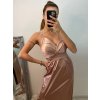 Šaty dlouhé elegantní plesové na ramínka dámské (S/M ONE SIZE) ITALSKÁ MÓDA IMWE226472/DU (Velikost S/M/L, Barva Černá)