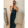 Šaty dlouhé elegantní plesové na ramínka dámské (S/M ONE SIZE) ITALSKÁ MÓDA IMWE226472/DU (Velikost S/M/L, Barva Černá)