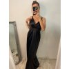 Šaty dlouhé elegantní plesové na ramínka dámské (S/M ONE SIZE) ITALSKÁ MÓDA IMWE226472/DU (Velikost S/M/L, Barva Černá)