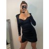 Šaty elegantní dlouhý rukáv dámské (S/M ONE SIZE) ITALSKÁ MÓDA IMPBB22B23112/DU (Velikost S/M/L, Barva Černá)