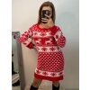 Šaty pletené dlouhý rukáv dámské vánoční (S/M ONE SIZE) ITALSKÁ MÓDA IMPBB22X20286/DU (Velikost S/M/L, Barva červená)
