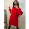Šaty pletené/svetr prodloužený s rolákem dlouhý rukáv dámský (S/M ONE SIZE) ITALSKÁ MÓDA IMPBB22J212/DU (Velikost S/M/L, Barva Černá)