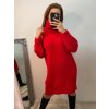 Šaty pletené/svetr prodloužený s rolákem dlouhý rukáv dámský (S/M ONE SIZE) ITALSKÁ MÓDA IMPBB22J212/DU (Velikost S/M/L, Barva Černá)