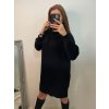 Šaty pletené/svetr prodloužený s rolákem dlouhý rukáv dámský (S/M ONE SIZE) ITALSKÁ MÓDA IMPBB22J212/DU (Velikost S/M/L, Barva Černá)