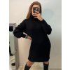 Šaty pletené/svetr prodloužený s rolákem dlouhý rukáv dámský (S/M ONE SIZE) ITALSKÁ MÓDA IMPBB22J212/DU