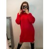 Šaty pletené/svetr prodloužený s rolákem dlouhý rukáv dámský (S/M ONE SIZE) ITALSKÁ MÓDA IMPBB22J212/DU (Velikost S/M/L, Barva Černá)