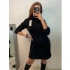 Šaty úpletové třpytivé s rolákem dlouhý rukáv dámské (S/M/L ONE SIZE) ITALSKÁ MÓDA IM4221213/DU (Velikost M/L, Barva Černá)