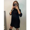 Šaty úpletové třpytivé s rolákem dlouhý rukáv dámské (S/M/L ONE SIZE) ITALSKÁ MÓDA IM4221213/DU (Velikost M/L, Barva Černá)