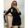 Šaty úpletové třpytivé s rolákem dlouhý rukáv dámské (S/M/L ONE SIZE) ITALSKÁ MÓDA IM4221213/DU (Velikost M/L, Barva Černá)