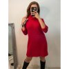 Šaty úpletové třpytivé s rolákem dlouhý rukáv dámské (S/M/L ONE SIZE) ITALSKÁ MÓDA IM4221213/DU (Velikost M/L, Barva Černá)