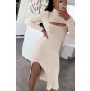 Šaty elegantní úpletové dlouhý rukáv dámské (S/M ONE SIZE) ITALSKÁ MÓDA IMPBB22Y22990/DU (Velikost S/M/L, Barva červená)