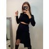 Souprava úpletová sukně a top dlouhý rukáv dámská (S/M ONE SIZE) ITALSKÁ MÓDA IMPBB22Y22928/DU