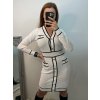 Šaty úpletové dlouhý rukáv dámské (S/M ONE SIZE) ITALSKÁ MÓDA IMF22W122/DU (Velikost S/M/L, Barva bílá)