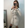 Šaty úpletové dlouhý rukáv dámské (S/M ONE SIZE) ITALSKÁ MÓDA IMF22W122/DU (Velikost S/M/L, Barva bílá)