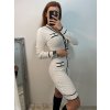 Šaty úpletové dlouhý rukáv dámské (S/M ONE SIZE) ITALSKÁ MÓDA IMF22W122/DU (Velikost S/M/L, Barva bílá)