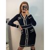 Šaty úpletové dlouhý rukáv dámské (S/M ONE SIZE) ITALSKÁ MÓDA IMF22W122/DU (Velikost S/M/L, Barva bílá)