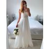 Šaty elegantní společenské dlouhé bez rukávu dámské (S/M ONE SIZE) ITALSKá MóDA IMM2219805/DU (Velikost S/M/L, Barva bílá)