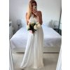 Šaty elegantní společenské dlouhé bez rukávu dámské (S/M ONE SIZE) ITALSKá MóDA IMM2219805/DU (Velikost S/M/L, Barva bílá)
