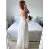 Šaty elegantní společenské dlouhé bez rukávu dámské (S/M ONE SIZE) ITALSKá MóDA IMM2219805/DU (Velikost S/M/L, Barva bílá)