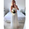 Šaty elegantní společenské dlouhé bez rukávu dámské (S/M ONE SIZE) ITALSKá MóDA IMM2219805/DU (Velikost S/M/L, Barva bílá)
