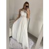 Šaty elegantní společenské dlouhé bez rukávu dámské (S/M ONE SIZE) ITALSKá MóDA IMM2219805/DU (Velikost S/M/L, Barva bílá)