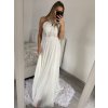 Šaty elegantní společenské dlouhé bez rukávu dámské (S/M ONE SIZE) ITALSKá MóDA IMM2219805/DU (Velikost S/M/L, Barva bílá)