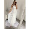 Šaty elegantní společenské dlouhé bez rukávu dámské (S/M ONE SIZE) ITALSKá MóDA IMM2219805/DU (Velikost S/M/L, Barva bílá)