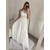 Šaty elegantní společenské dlouhé bez rukávu dámské (S/M ONE SIZE) ITALSKá MóDA IMM2219805/DU (Velikost S/M/L, Barva bílá)