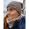Čepice nákrčník souprava zimní dámská (ONE SIZE) POLSKÁ VÝROBA PV820056/DR (Velikost ONE SIZE, Barva béžová)